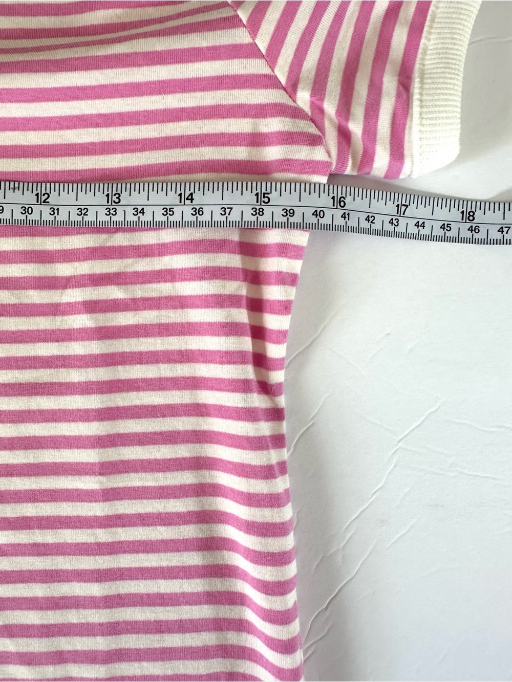 ZENANA Striped Ribbed Crewneck T - Shirt Women’s Candy Pink Sz Small Cotton - Picture 7 of 9